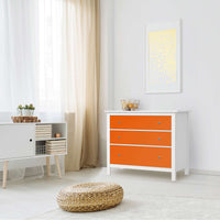Möbelfolie Orange Dark - IKEA Hemnes Kommode 3 Schubladen - Wohnzimmer