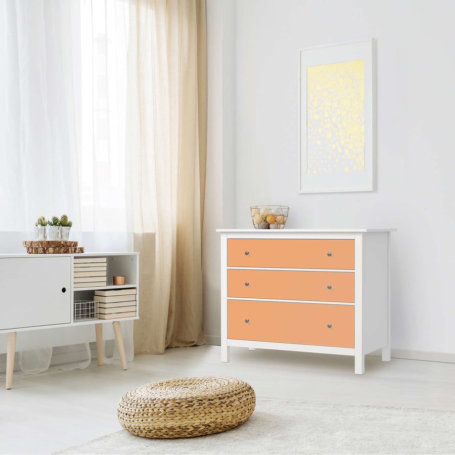 Möbelfolie Orange Light - IKEA Hemnes Kommode 3 Schubladen - Wohnzimmer