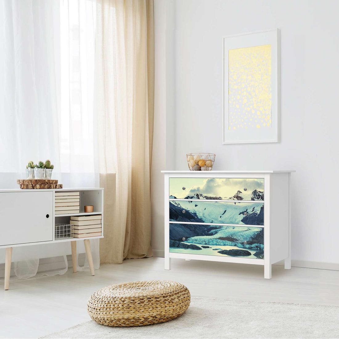 Möbelfolie Patagonia - IKEA Hemnes Kommode 3 Schubladen - Wohnzimmer