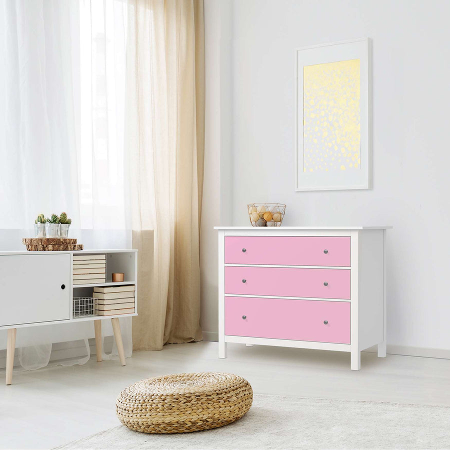 Möbelfolie Pink Light - IKEA Hemnes Kommode 3 Schubladen - Wohnzimmer