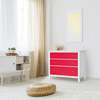 Möbelfolie Rot Light - IKEA Hemnes Kommode 3 Schubladen - Wohnzimmer