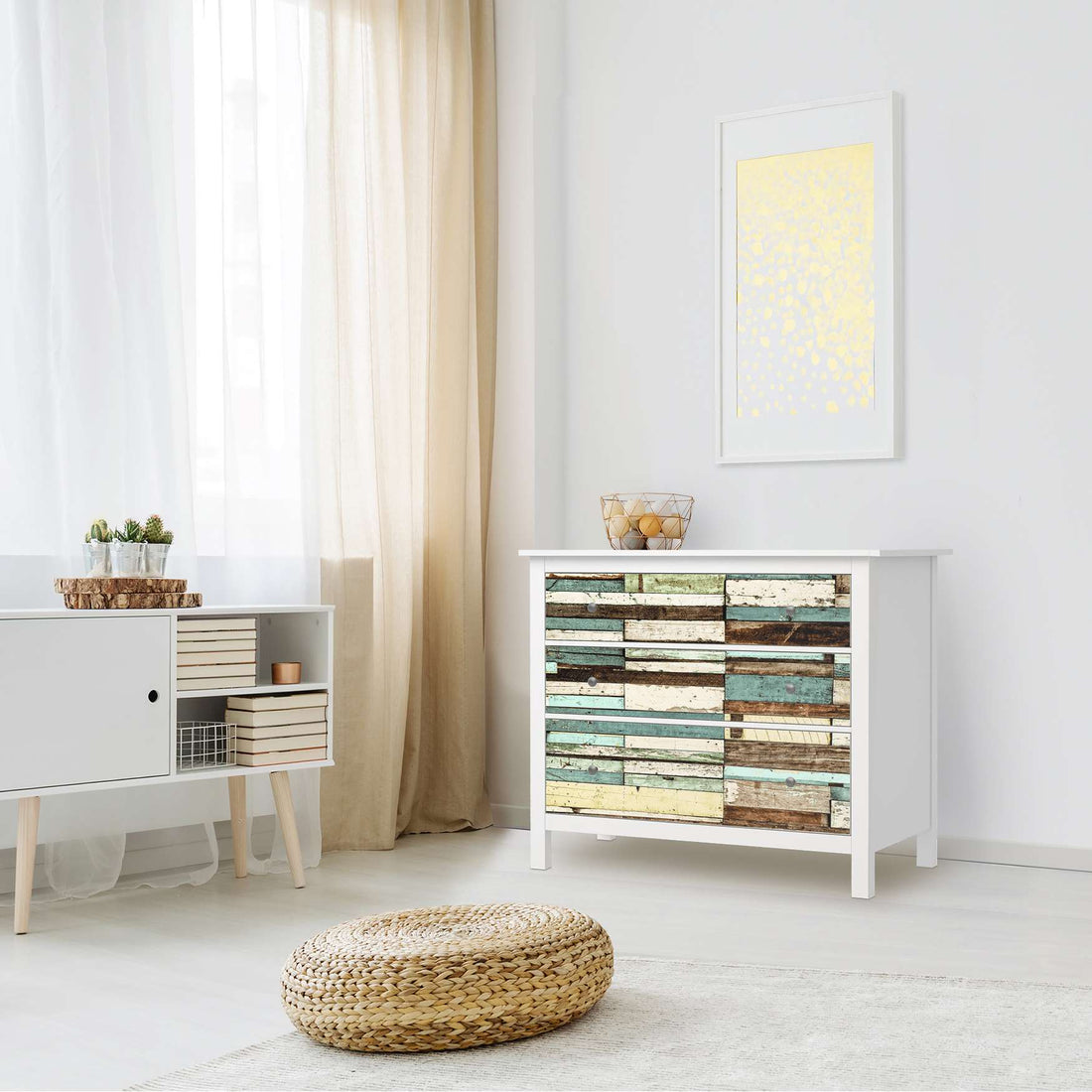 Möbelfolie Schiffsbruch - IKEA Hemnes Kommode 3 Schubladen - Wohnzimmer