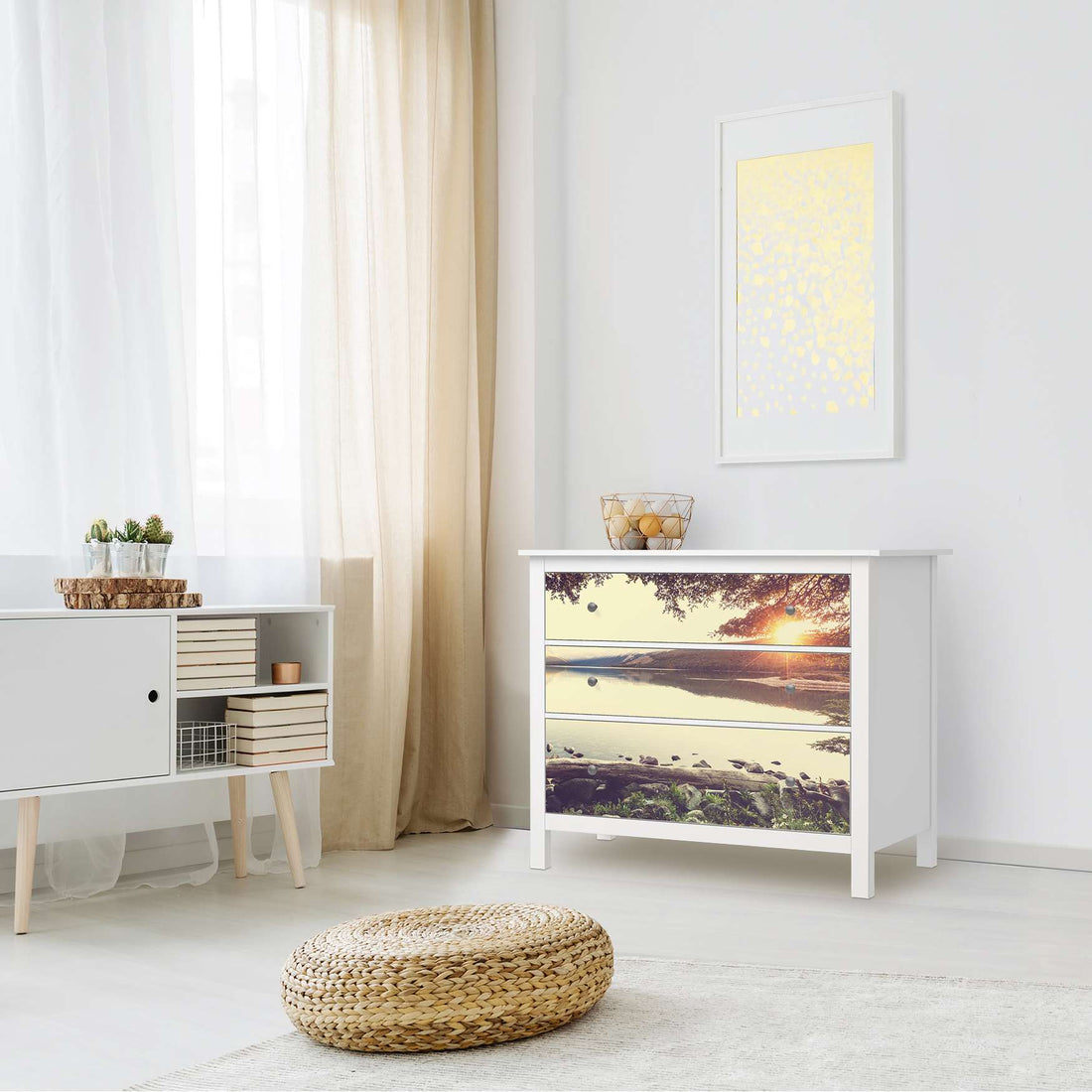 Möbelfolie Seaside Dreams - IKEA Hemnes Kommode 3 Schubladen - Wohnzimmer