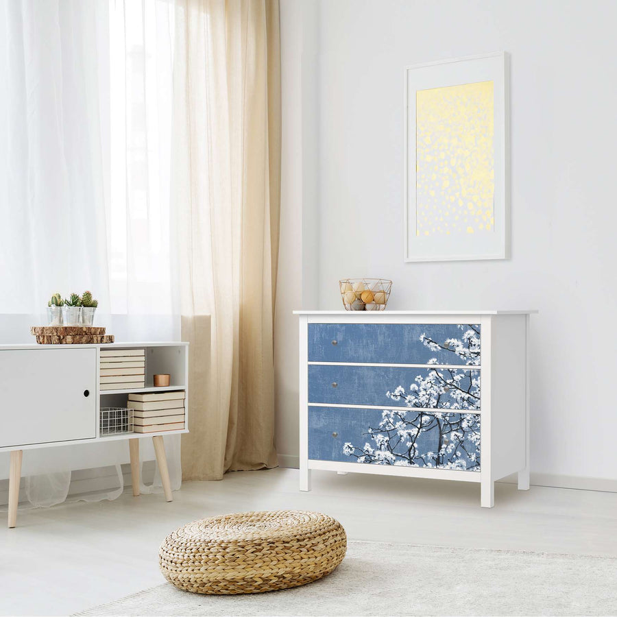 Möbelfolie Spring Tree - IKEA Hemnes Kommode 3 Schubladen - Wohnzimmer