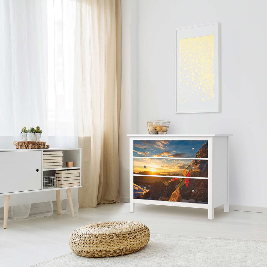 Möbelfolie Tibet - IKEA Hemnes Kommode 3 Schubladen - Wohnzimmer