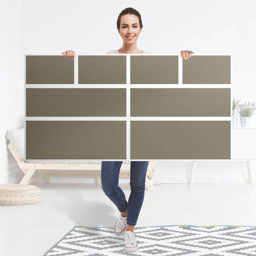 Möbelfolie Braungrau Light - IKEA Hemnes Kommode 8 Schubladen - Folie