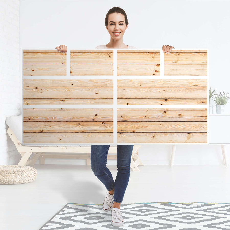Möbelfolie Bright Planks - IKEA Hemnes Kommode 8 Schubladen - Folie