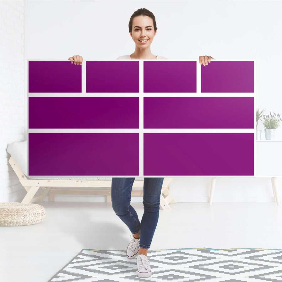 Möbelfolie Flieder Dark - IKEA Hemnes Kommode 8 Schubladen - Folie