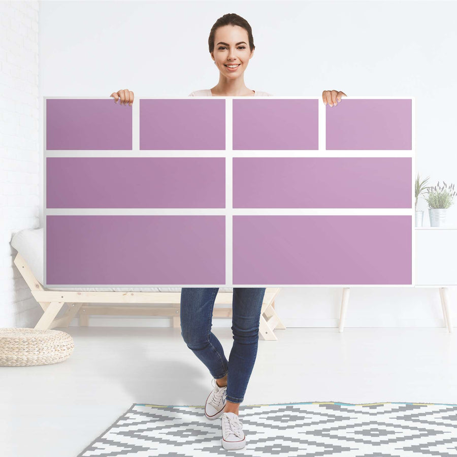 Möbelfolie Flieder Light - IKEA Hemnes Kommode 8 Schubladen - Folie