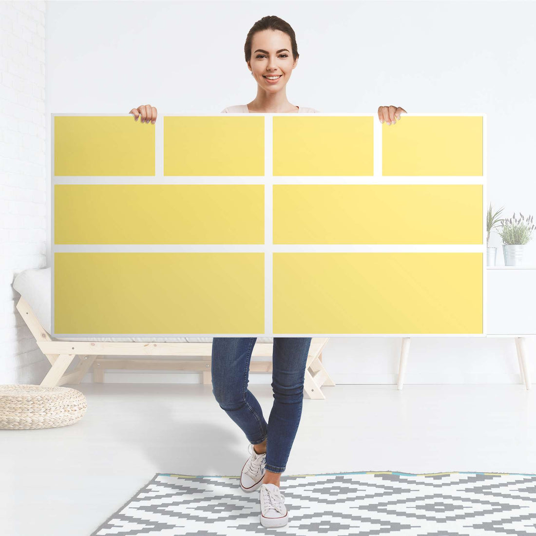 Möbelfolie Gelb Light - IKEA Hemnes Kommode 8 Schubladen - Folie