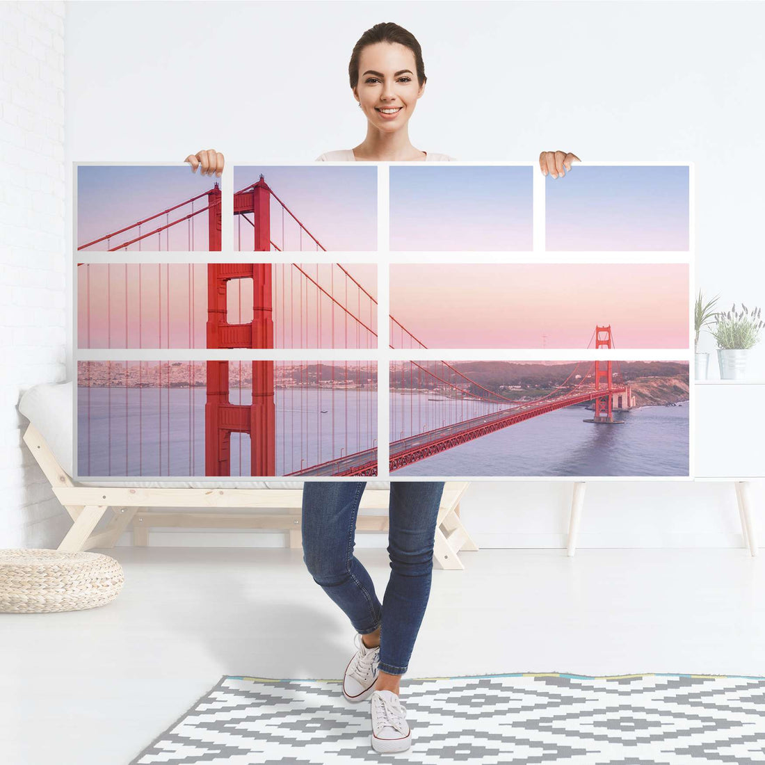 Möbelfolie Golden Gate - IKEA Hemnes Kommode 8 Schubladen - Folie