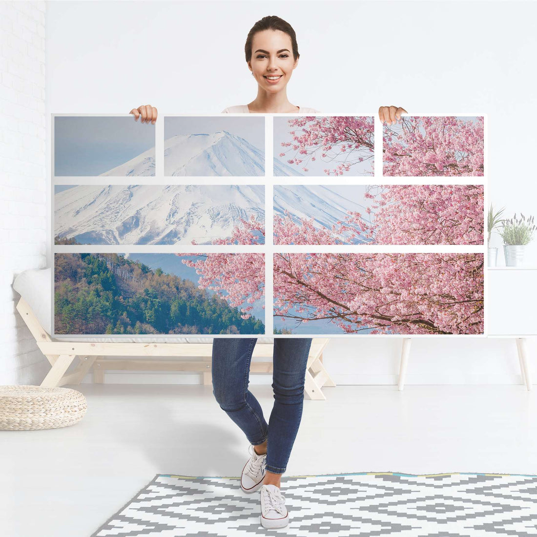 Möbelfolie Mount Fuji - IKEA Hemnes Kommode 8 Schubladen - Folie