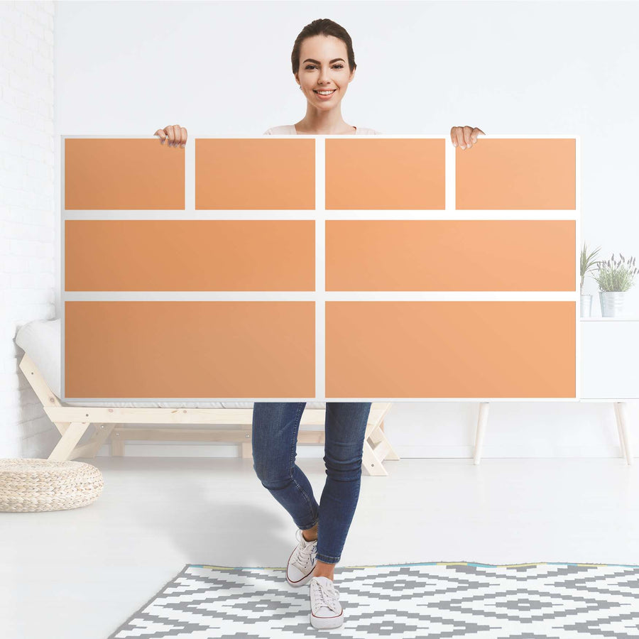 Möbelfolie Orange Light - IKEA Hemnes Kommode 8 Schubladen - Folie