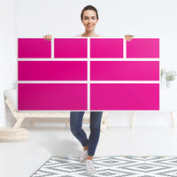 Möbelfolie Pink Dark - IKEA Hemnes Kommode 8 Schubladen - Folie