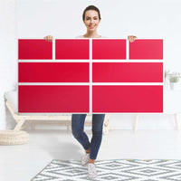 Möbelfolie Rot Light - IKEA Hemnes Kommode 8 Schubladen - Folie