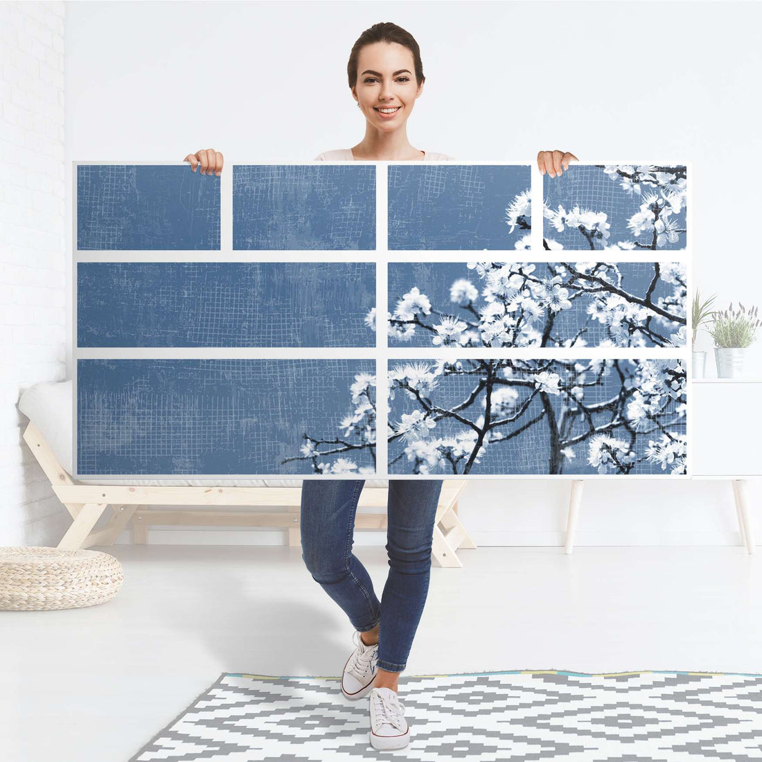 Möbelfolie Spring Tree - IKEA Hemnes Kommode 8 Schubladen - Folie