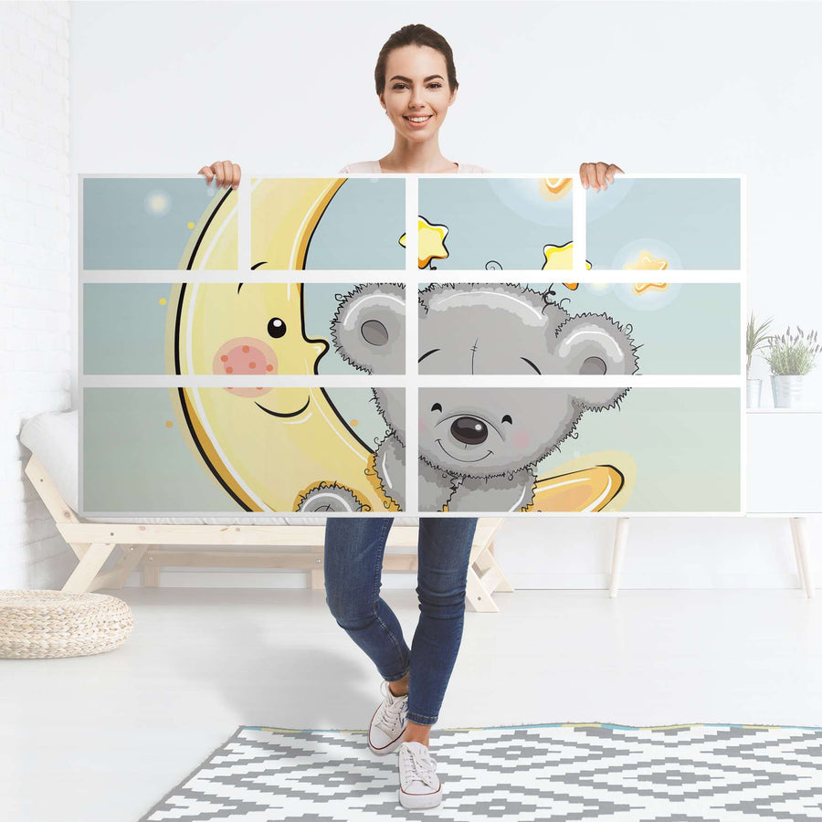 Möbelfolie Teddy und Mond - IKEA Hemnes Kommode 8 Schubladen - Folie