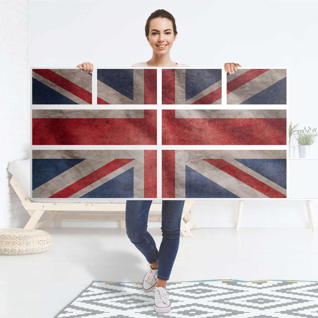 Möbelfolie Union Jack - IKEA Hemnes Kommode 8 Schubladen - Folie