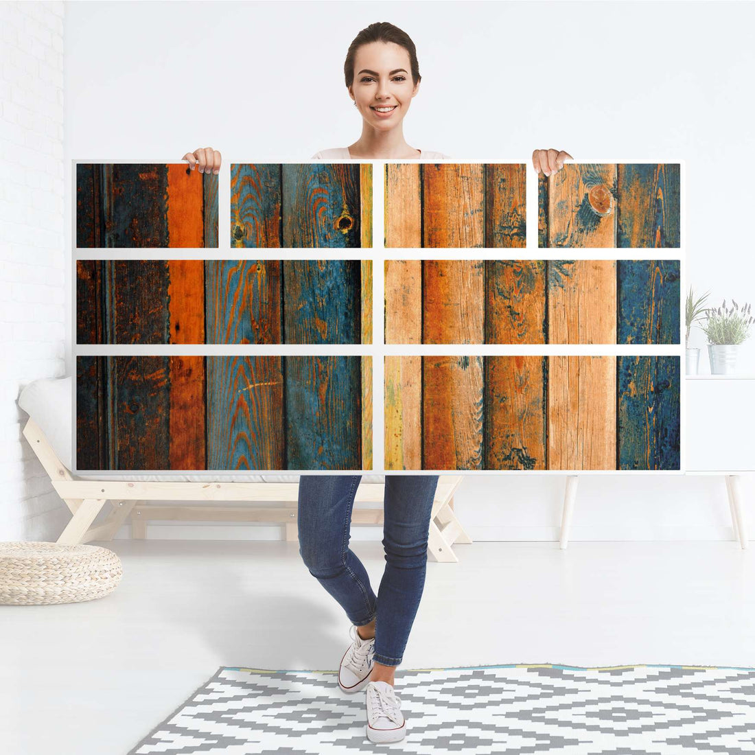 Möbelfolie Wooden - IKEA Hemnes Kommode 8 Schubladen - Folie