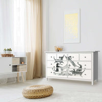 Möbelfolie Akrobaten Dackel - IKEA Hemnes Kommode 8 Schubladen - Kinderzimmer
