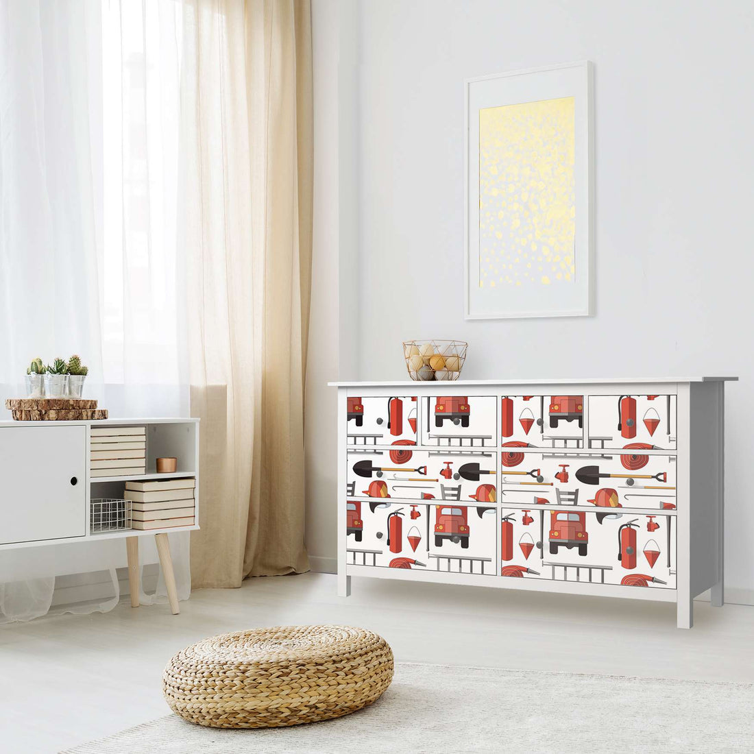 Möbelfolie Firefighter - IKEA Hemnes Kommode 8 Schubladen - Kinderzimmer