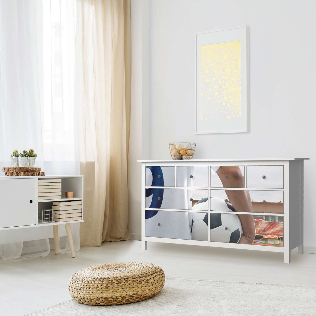 Möbelfolie Footballmania - IKEA Hemnes Kommode 8 Schubladen - Kinderzimmer