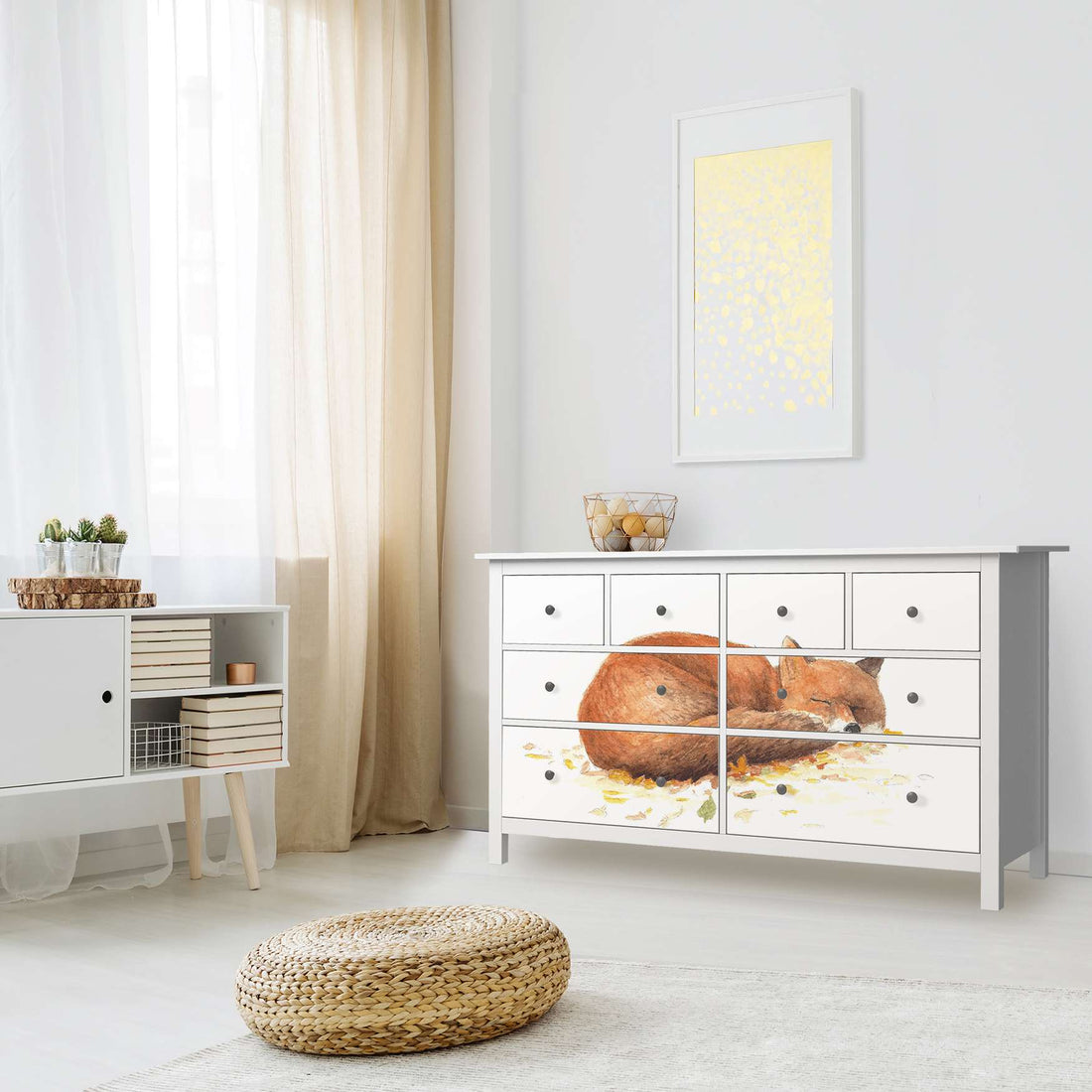 Möbelfolie Fuchs - IKEA Hemnes Kommode 8 Schubladen - Kinderzimmer