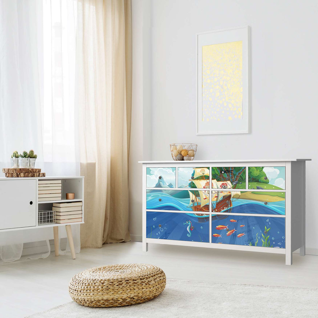 Möbelfolie Pirates - IKEA Hemnes Kommode 8 Schubladen - Kinderzimmer