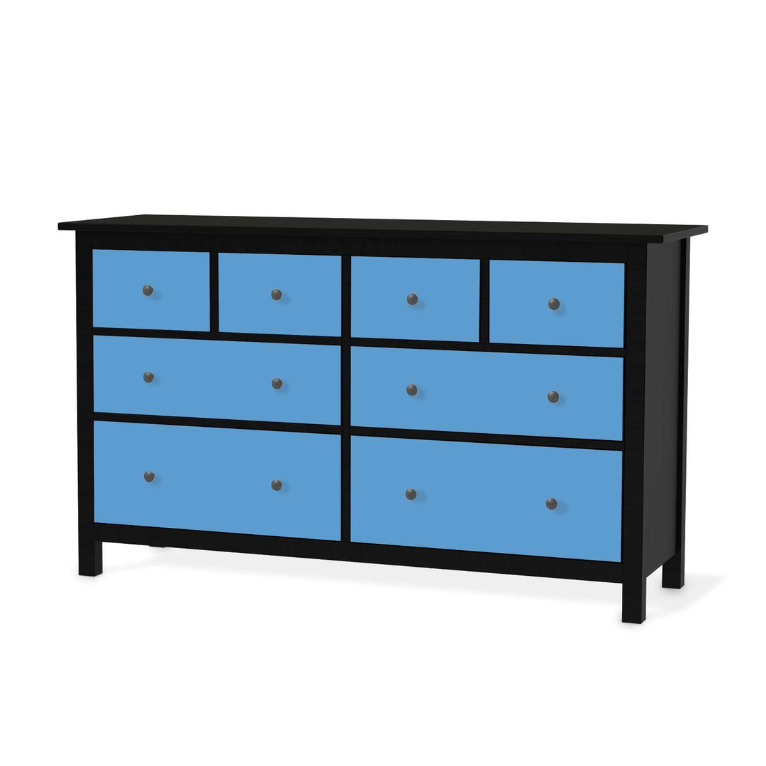 Möbelfolie Blau Light - IKEA Hemnes Kommode 8 Schubladen - schwarz