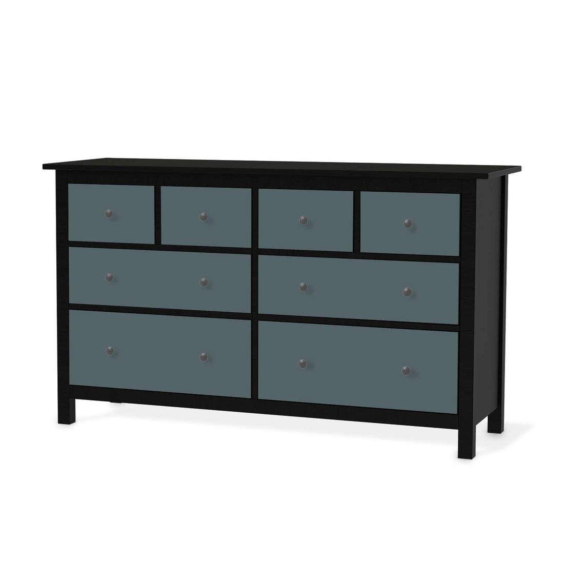 Möbelfolie Blaugrau Light - IKEA Hemnes Kommode 8 Schubladen - schwarz