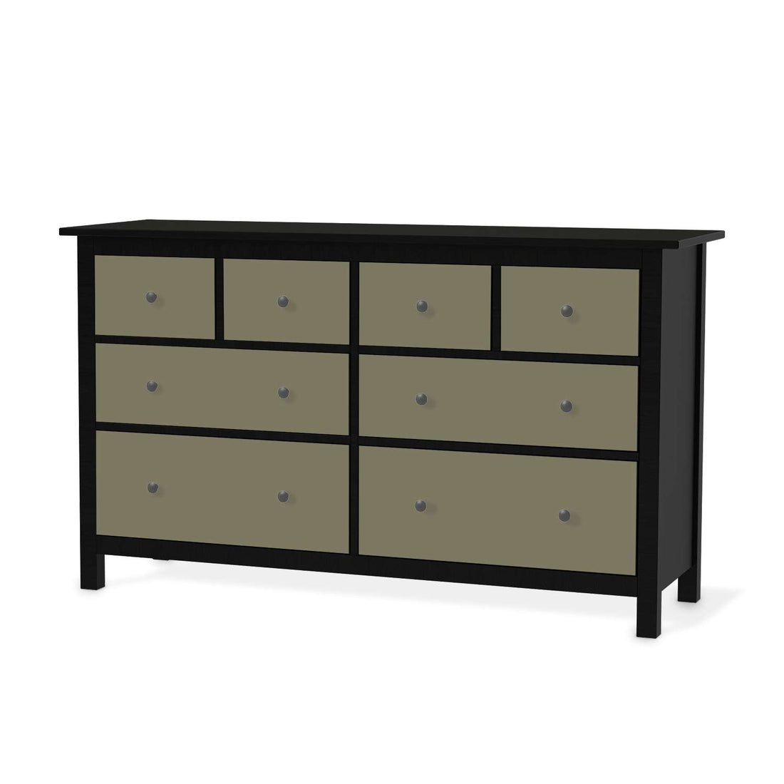 Möbelfolie Braungrau Light - IKEA Hemnes Kommode 8 Schubladen - schwarz