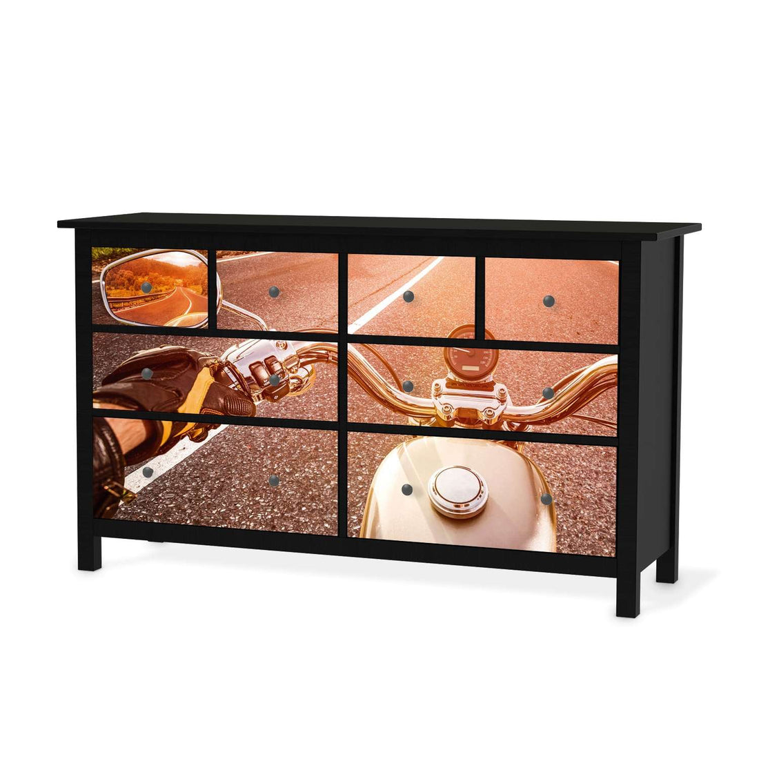 Möbelfolie Easy Rider - IKEA Hemnes Kommode 8 Schubladen - schwarz