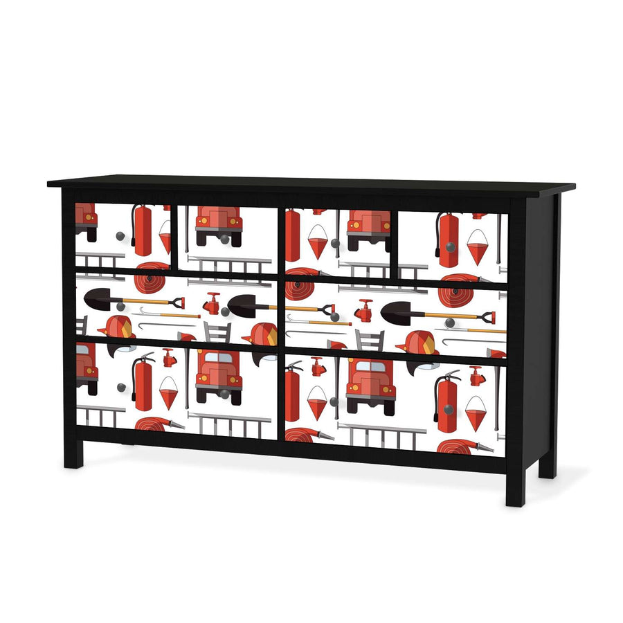 Möbelfolie Firefighter - IKEA Hemnes Kommode 8 Schubladen - schwarz