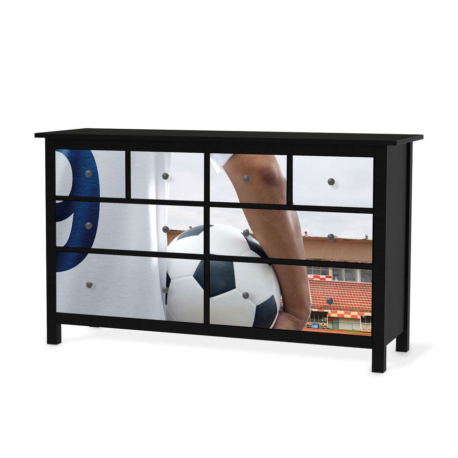 Möbelfolie Footballmania - IKEA Hemnes Kommode 8 Schubladen - schwarz