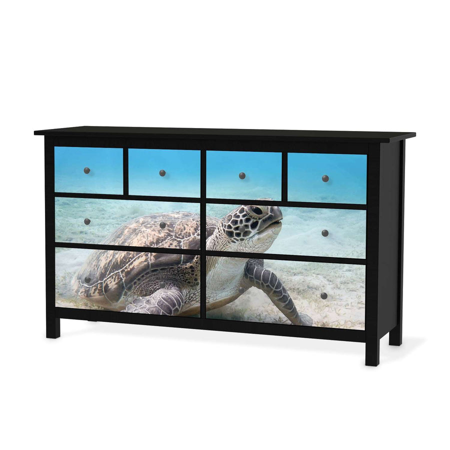 Möbelfolie Green Sea Turtle - IKEA Hemnes Kommode 8 Schubladen - schwarz