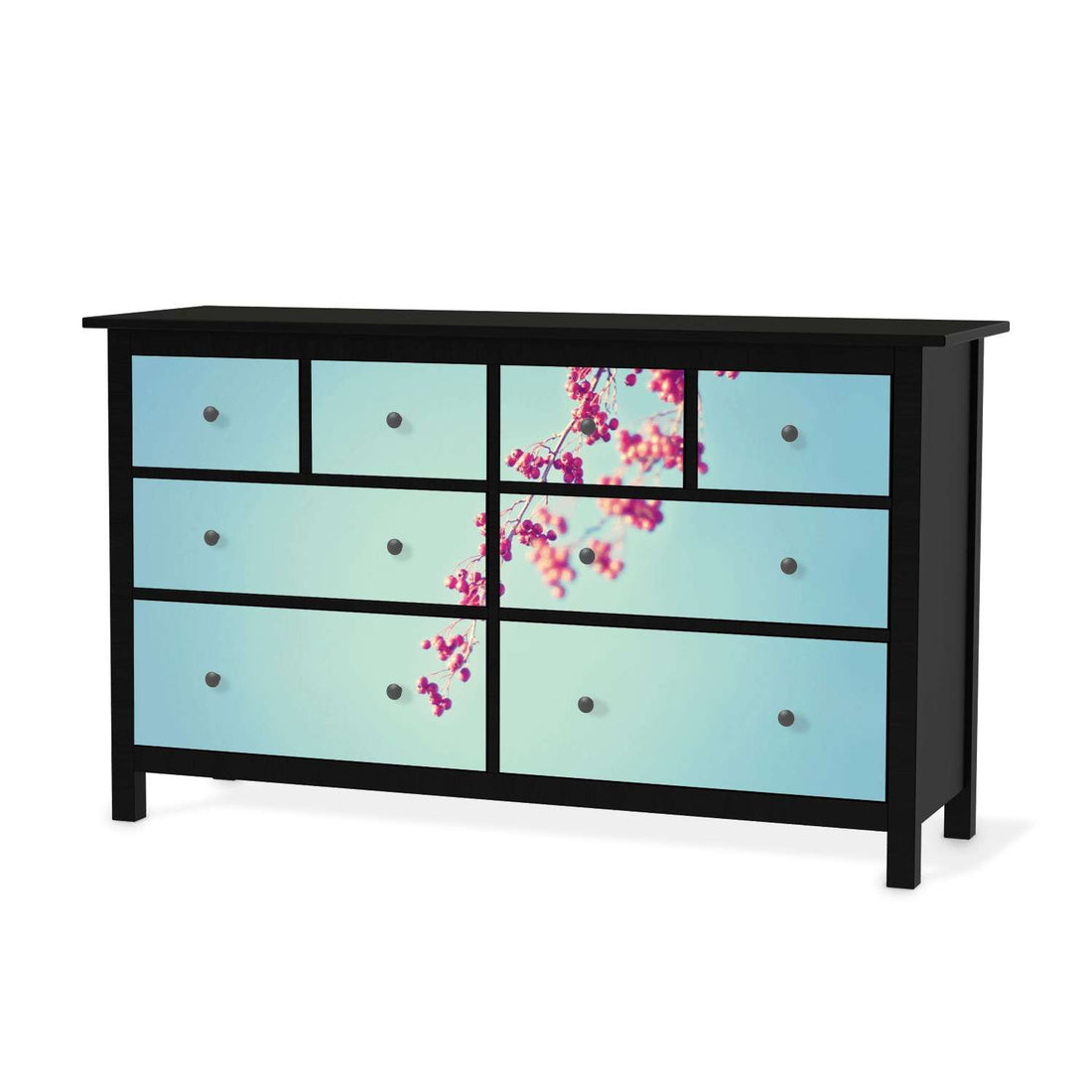 Möbelfolie Ikebana für Anfänger - IKEA Hemnes Kommode 8 Schubladen - schwarz