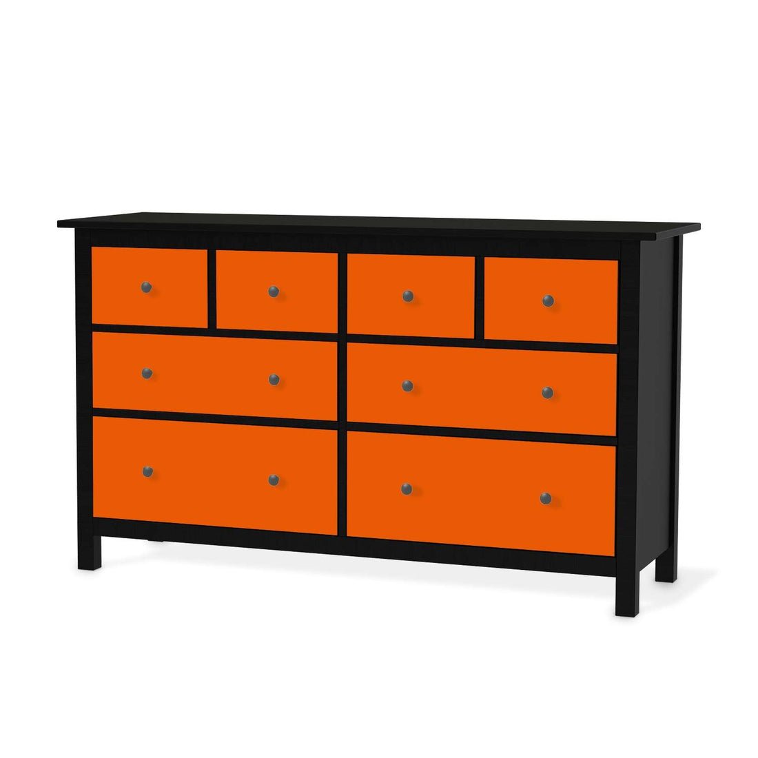 Möbelfolie Orange Dark - IKEA Hemnes Kommode 8 Schubladen - schwarz
