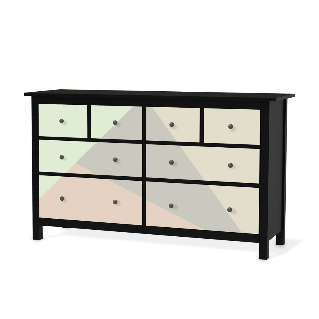 Möbelfolie Pastell Geometrik - IKEA Hemnes Kommode 8 Schubladen - schwarz