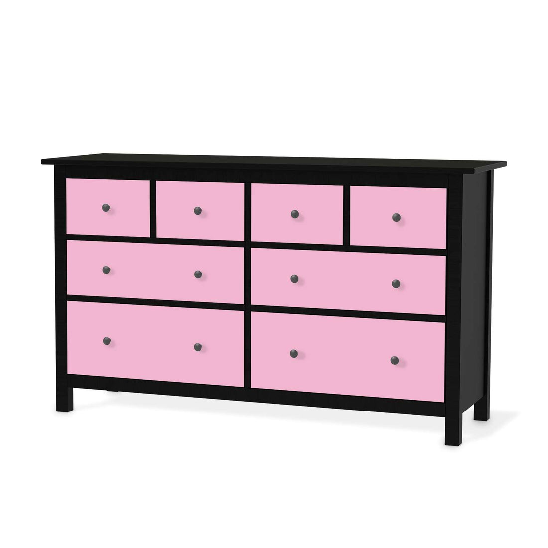 Möbelfolie Pink Light - IKEA Hemnes Kommode 8 Schubladen - schwarz