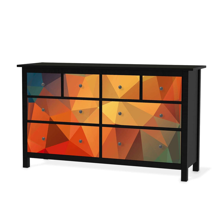 Möbelfolie Polygon - IKEA Hemnes Kommode 8 Schubladen - schwarz