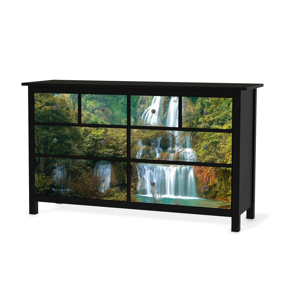 Möbelfolie Rainforest - IKEA Hemnes Kommode 8 Schubladen - schwarz