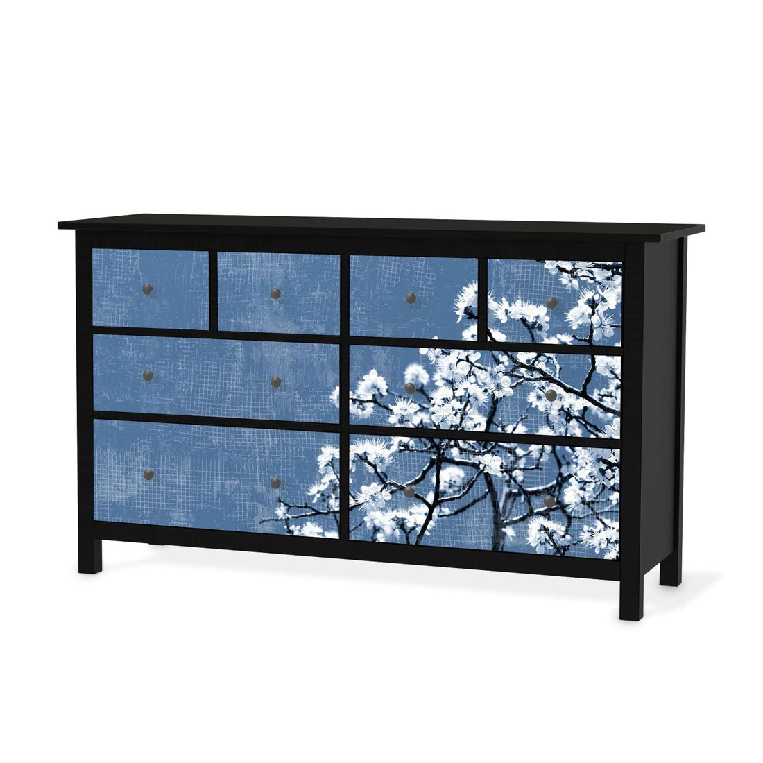 Möbelfolie Spring Tree - IKEA Hemnes Kommode 8 Schubladen - schwarz