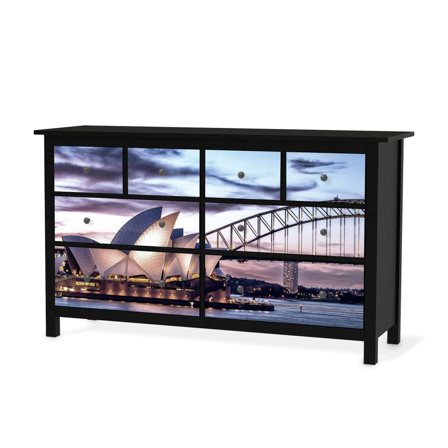 Möbelfolie Sydney - IKEA Hemnes Kommode 8 Schubladen - schwarz