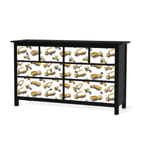 Möbelfolie Working Cars - IKEA Hemnes Kommode 8 Schubladen - schwarz