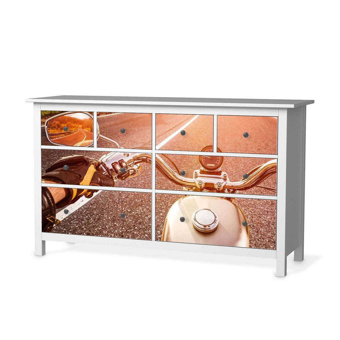 Möbelfolie Easy Rider - IKEA Hemnes Kommode 8 Schubladen  - weiss