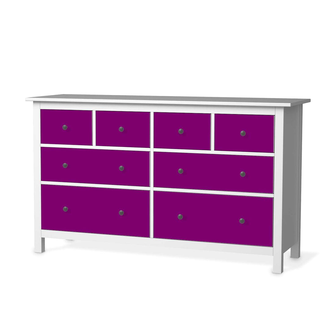 Möbelfolie Flieder Dark - IKEA Hemnes Kommode 8 Schubladen  - weiss