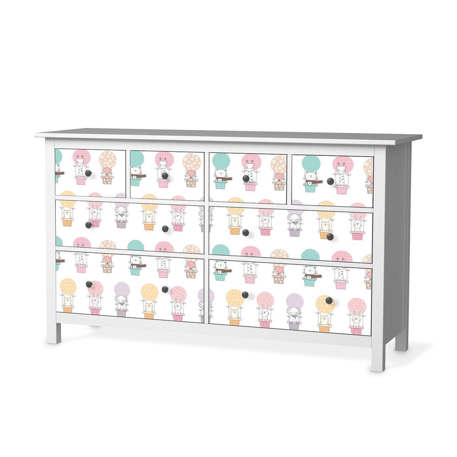 Möbelfolie Flying Animals - IKEA Hemnes Kommode 8 Schubladen  - weiss