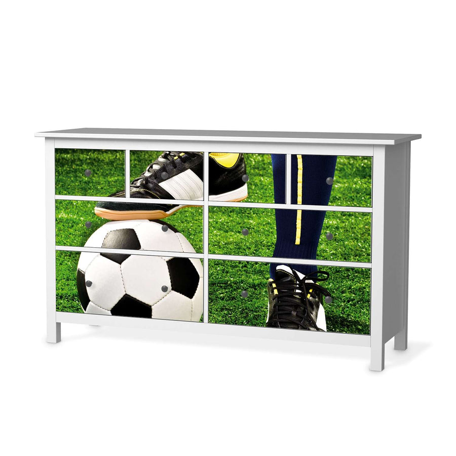 Möbelfolie Fussballstar - IKEA Hemnes Kommode 8 Schubladen  - weiss