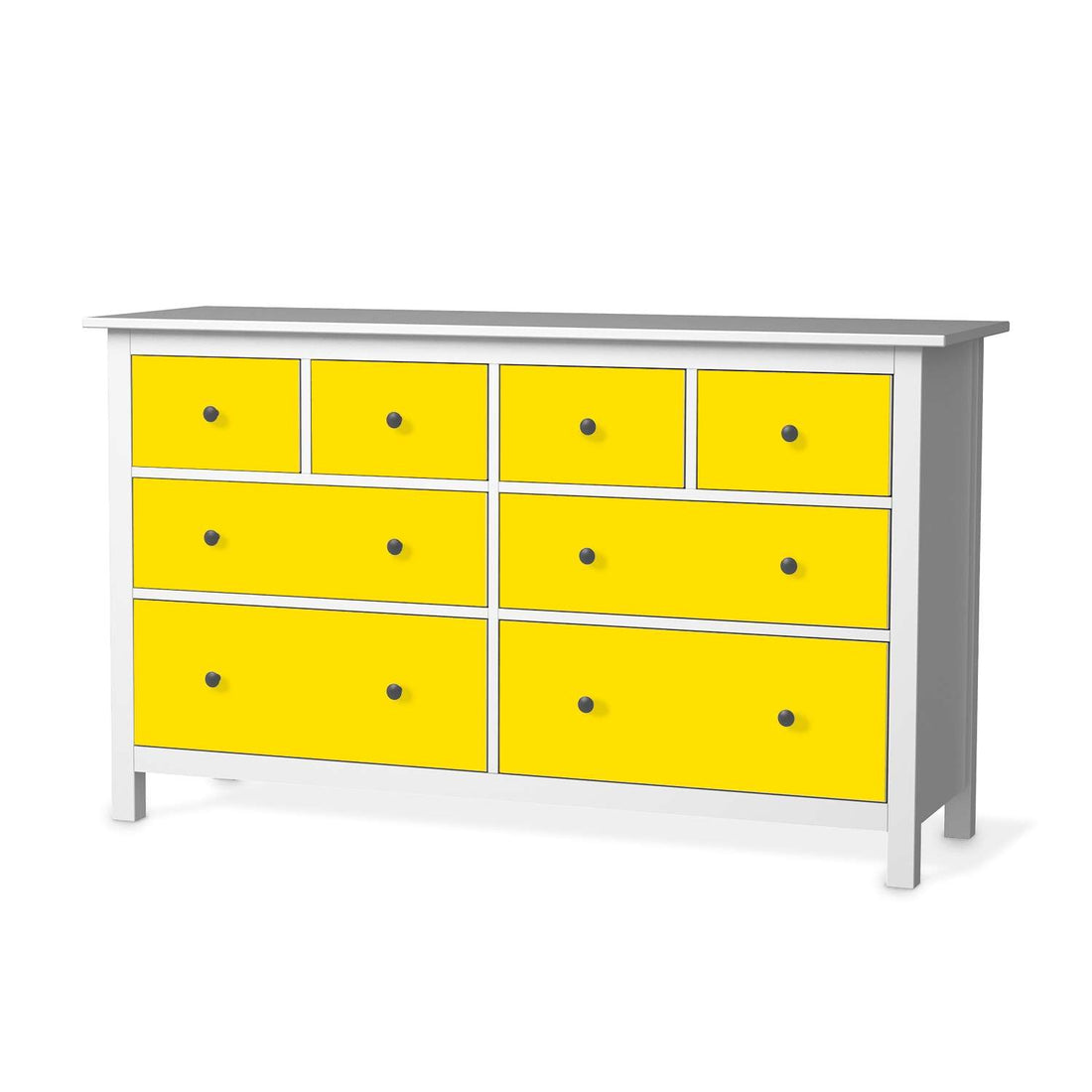 Möbelfolie Gelb Dark - IKEA Hemnes Kommode 8 Schubladen  - weiss