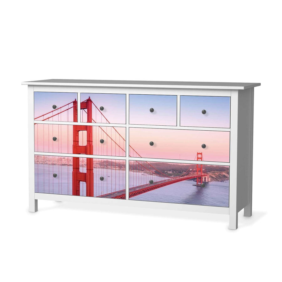 Möbelfolie Golden Gate - IKEA Hemnes Kommode 8 Schubladen  - weiss